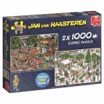 Jan Van Haasteren - Christmas Dinner / Christmas Tree Market - Puzzle 2 x 1000