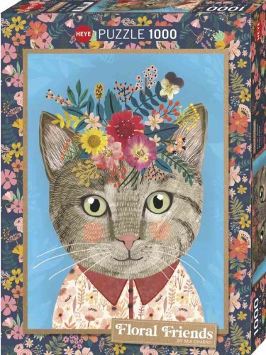 Floral Friends - Mia Charro - Pretty Feline - Puzzle 1000.jpg